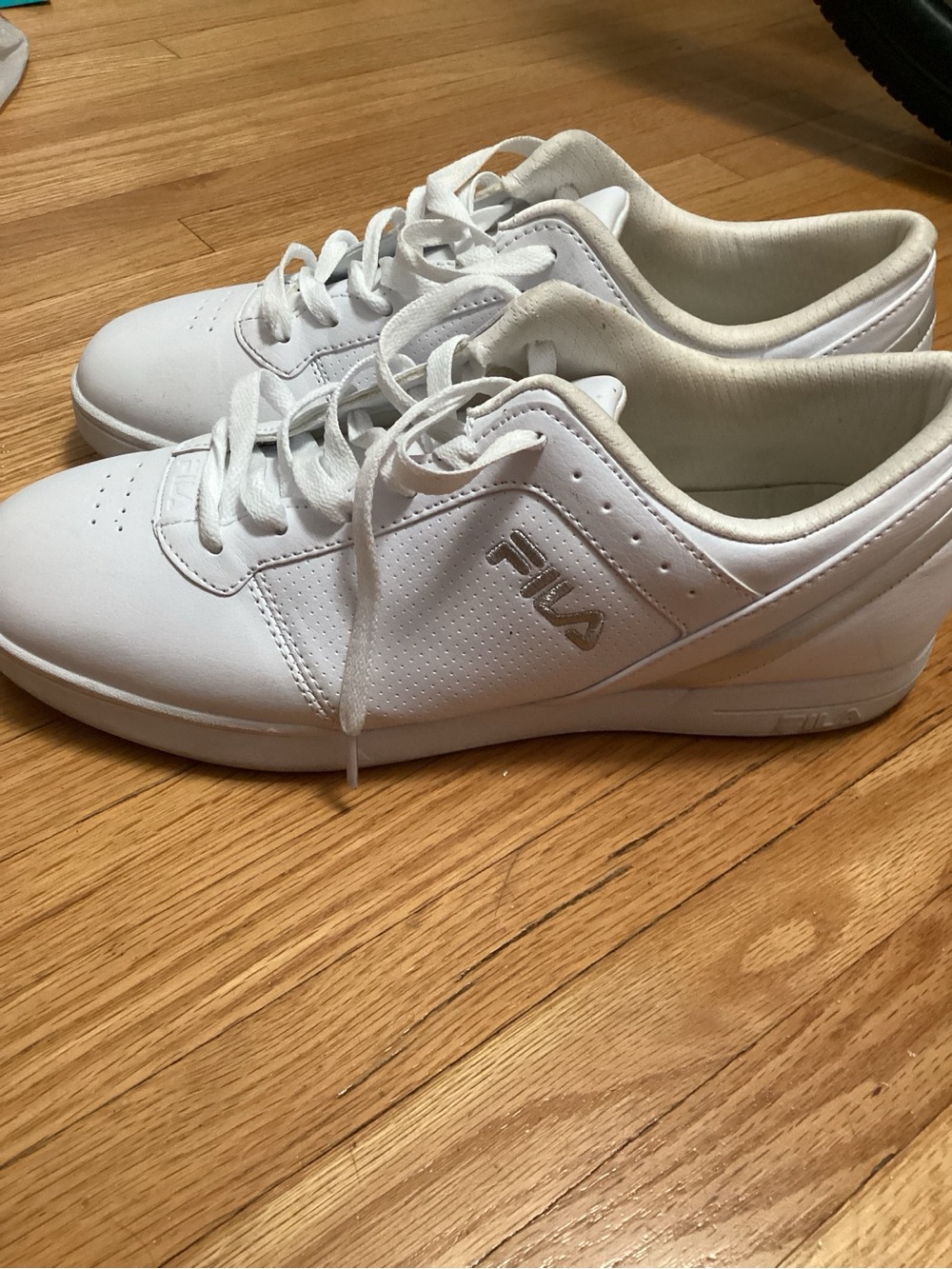 Fila men’s All-White Low-Top Athletic Sneakers